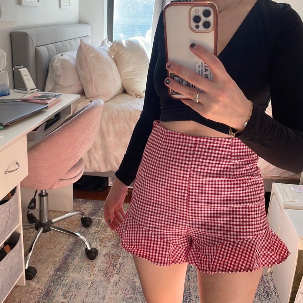 Zara XS gingham shorts